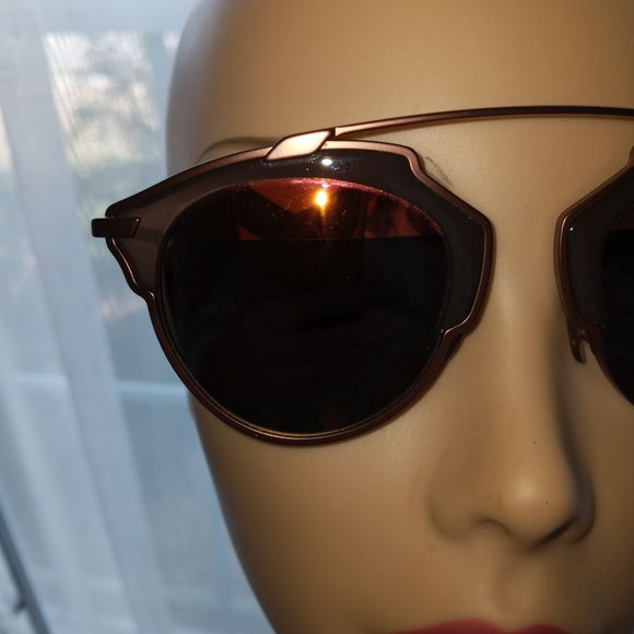 DIOR SUNGLASSES WOMENS ROUND SHINY BLACK HAVANA DIORSOREAL - Picture 14 of 14